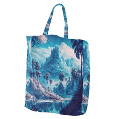 Tropical Winter Fantasy Landscape Paradise Giant Grocery Tote by Pakemis