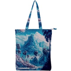 Tropical Winter Fantasy Landscape Paradise Double Zip Up Tote Bag by Pakemis