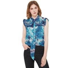 Tropical Winter Fantasy Landscape Paradise Frill Detail Shirt by Pakemis