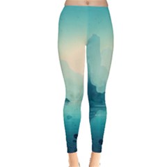 Ai Generated River Forest Woods Outdoors Leggings  by Pakemis