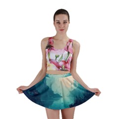 Ai Generated River Forest Woods Outdoors Mini Skirt by Pakemis