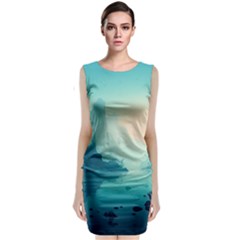 Ai Generated River Forest Woods Outdoors Classic Sleeveless Midi Dress by Pakemis