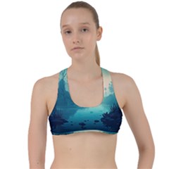 Ai Generated River Forest Woods Outdoors Criss Cross Racerback Sports Bra by Pakemis