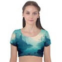 Ai Generated River Forest Woods Outdoors Velvet Short Sleeve Crop Top  View1