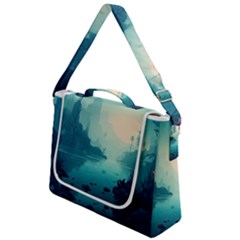 Ai Generated River Forest Woods Outdoors Box Up Messenger Bag by Pakemis