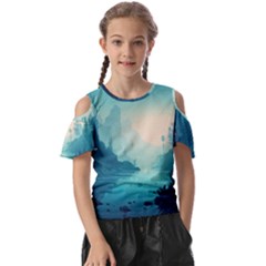 Ai Generated River Forest Woods Outdoors Kids  Butterfly Cutout Tee by Pakemis