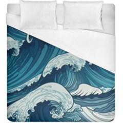 Waves Ocean Sea Pattern Water Tsunami Rough Seas Duvet Cover (king Size) by Pakemis