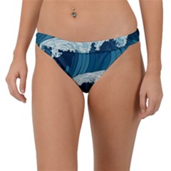 Waves Ocean Sea Pattern Water Tsunami Rough Seas Band Bikini Bottoms by Pakemis