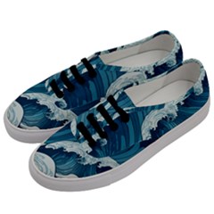 Waves Ocean Sea Pattern Water Tsunami Rough Seas Men s Classic Low Top Sneakers by Pakemis