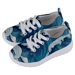 Waves Ocean Sea Pattern Water Tsunami Rough Seas Kids  Lightweight Sports Shoes by Pakemis