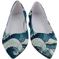 Waves Ocean Sea Pattern Water Tsunami Rough Seas Women s Block Heels  by Pakemis