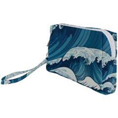 Waves Ocean Sea Pattern Water Tsunami Rough Seas Wristlet Pouch Bag (small) by Pakemis