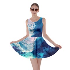 Tropical Winter Frozen Snow Paradise Palm Trees Skater Dress by Pakemis