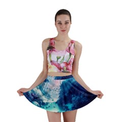 Tropical Winter Frozen Snow Paradise Palm Trees Mini Skirt by Pakemis