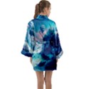 Tropical Winter Frozen Snow Paradise Palm Trees Long Sleeve Satin Kimono View2