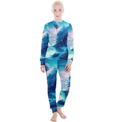 Tropical Winter Frozen Snow Paradise Palm Trees Women s Lounge Set by Pakemis