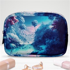 Tropical Winter Frozen Snow Paradise Palm Trees Make Up Pouch (small)