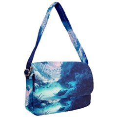 Tropical Winter Frozen Snow Paradise Palm Trees Courier Bag by Pakemis