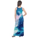 Tropical Winter Frozen Snow Paradise Palm Trees Sleeveless Velour Maxi Dress View2