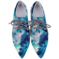 Tropical Winter Frozen Snow Paradise Palm Trees Pointed Oxford Shoes