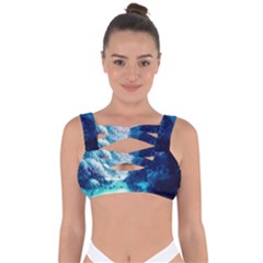 Tropical Winter Frozen Snow Paradise Palm Trees Bandaged Up Bikini Top