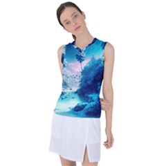 Tropical Winter Frozen Snow Paradise Palm Trees Women s Sleeveless Sports Top