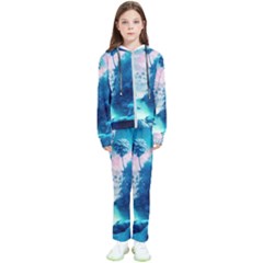 Tropical Winter Frozen Snow Paradise Palm Trees Kids  Tracksuit