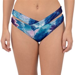 Tropical Winter Frozen Snow Paradise Palm Trees Double Strap Halter Bikini Bottoms