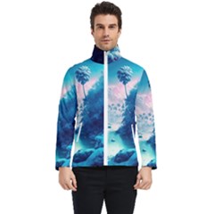 Tropical Winter Frozen Snow Paradise Palm Trees Men s Bomber Jacket