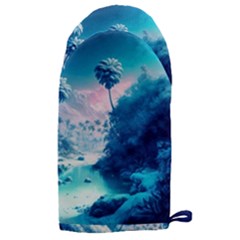 Tropical Winter Frozen Snow Paradise Palm Trees Microwave Oven Glove