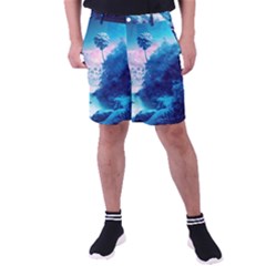 Tropical Winter Frozen Snow Paradise Palm Trees Men s Pocket Shorts