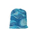 Ocean Waves Sea Abstract Pattern Water Blue Drawstring Pouch (Medium) View2