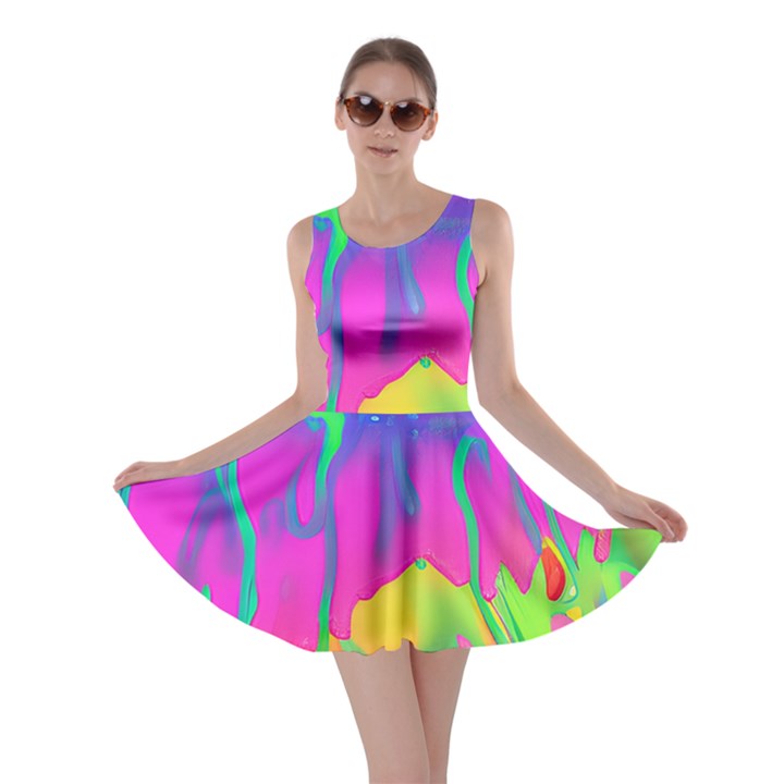 Liquid Art Pattern - Fluid Art - Marble Art - Liquid Background Skater Dress