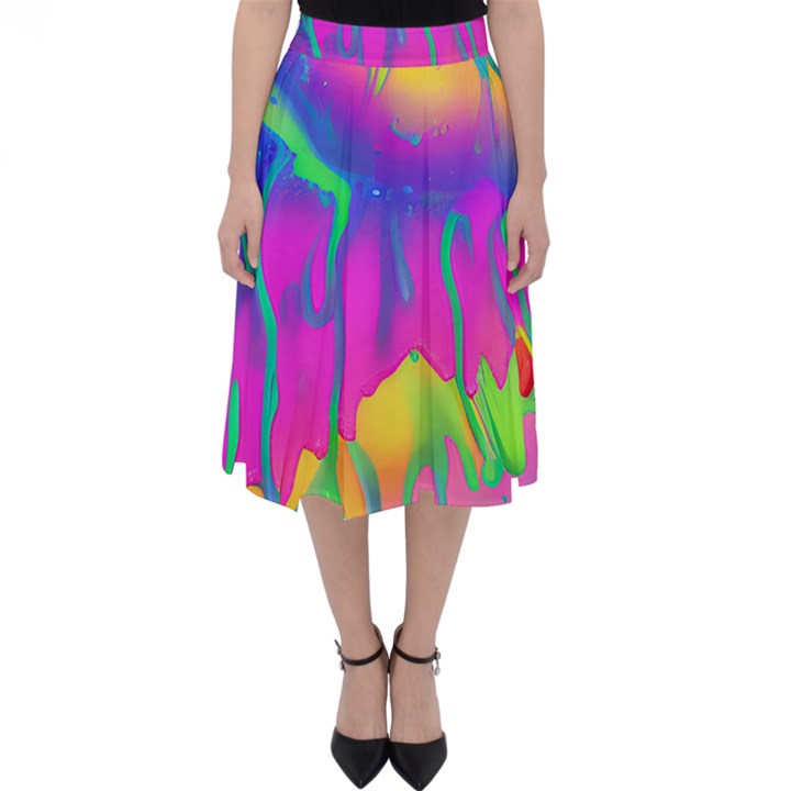 Liquid Art Pattern - Fluid Art - Marble Art - Liquid Background Classic Midi Skirt