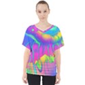 Liquid Art Pattern - Fluid Art - Marble Art - Liquid Background V-Neck Dolman Drape Top View1