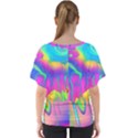 Liquid Art Pattern - Fluid Art - Marble Art - Liquid Background V-Neck Dolman Drape Top View2