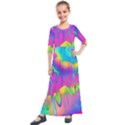 Liquid Art Pattern - Fluid Art - Marble Art - Liquid Background Kids  Quarter Sleeve Maxi Dress View1