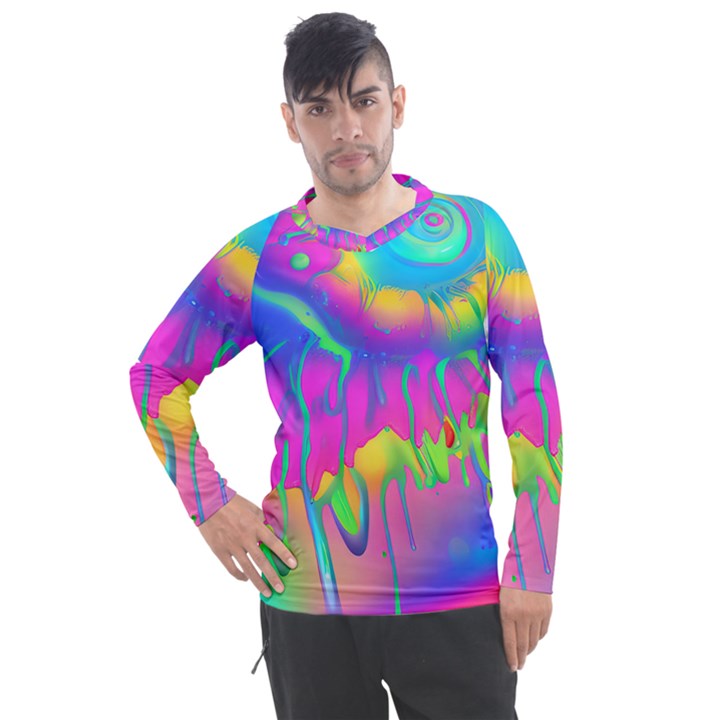 Liquid Art Pattern - Fluid Art - Marble Art - Liquid Background Men s Pique Long Sleeve Tee