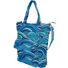 Pattern Ocean Waves Blue Nature Sea Abstract Shoulder Tote Bag by Pakemis