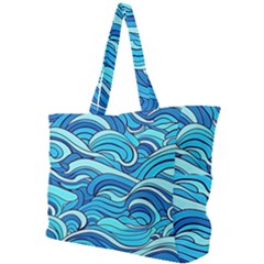 Pattern Ocean Waves Blue Nature Sea Abstract Simple Shoulder Bag by Pakemis