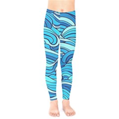 Pattern Ocean Waves Blue Nature Sea Abstract Kids  Classic Winter Leggings