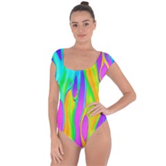 Fluid Background - Fluid Artist - Liquid - Fluid - Trendy Short Sleeve Leotard  by GardenOfOphir