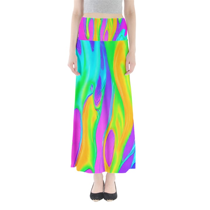 Fluid Background - Fluid Artist - Liquid - Fluid - Trendy Full Length Maxi Skirt