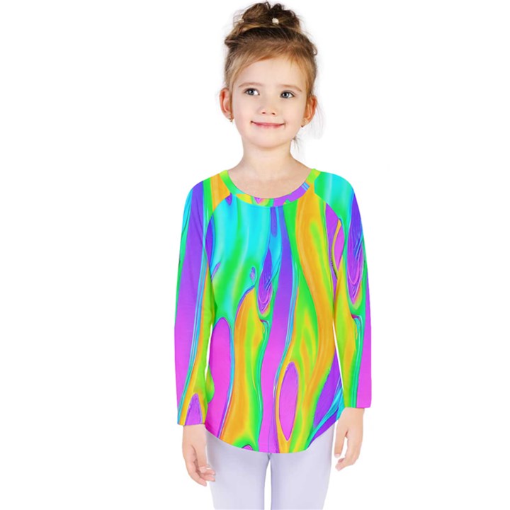 Fluid Background - Fluid Artist - Liquid - Fluid - Trendy Kids  Long Sleeve Tee