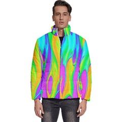 Fluid Background - Fluid Artist - Liquid - Fluid - Trendy Men s Puffer Bubble Jacket Coat by GardenOfOphir