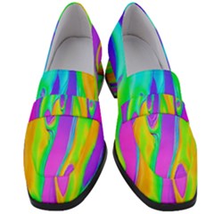 Fluid Background - Fluid Artist - Liquid - Fluid - Trendy Women s Chunky Heel Loafers by GardenOfOphir