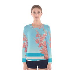 Beach Ocean Flowers Floral Flora Plants Vacation Women s Long Sleeve Tee