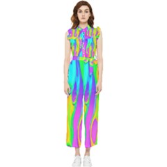 Fluid Background - Fluid Artist - Liquid - Fluid - Trendy Women s Frill Top Chiffon Jumpsuit by GardenOfOphir