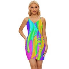 Fluid Background - Fluid Artist - Liquid - Fluid - Trendy Wrap Tie Front Dress by GardenOfOphir