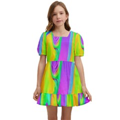 Fluid Background - Fluid Artist - Liquid - Fluid - Trendy Kids  Short Sleeve Dolly Dress by GardenOfOphir